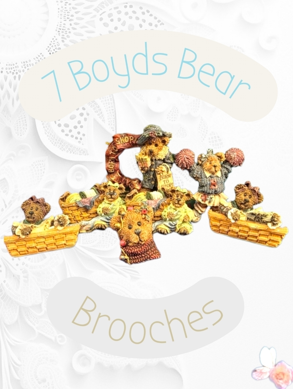 Bearwear Boyds Bears & Friends Brooch / Pin Collection Lot 7pcs 972